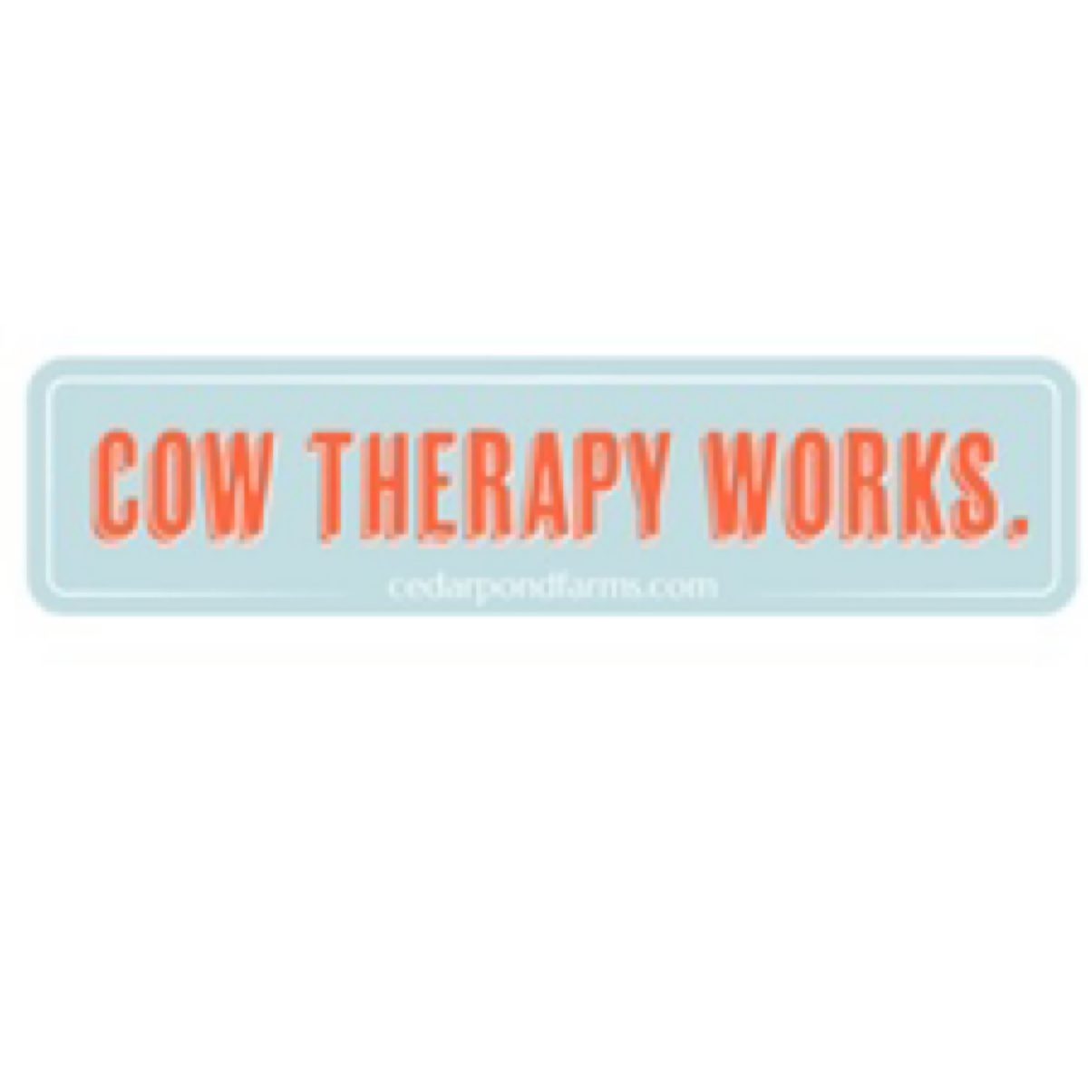 Cow Therapy Works at the Cedar Pond Farms gift shop — our fluffy Highland cow farm just outside the Smoky Mountains.