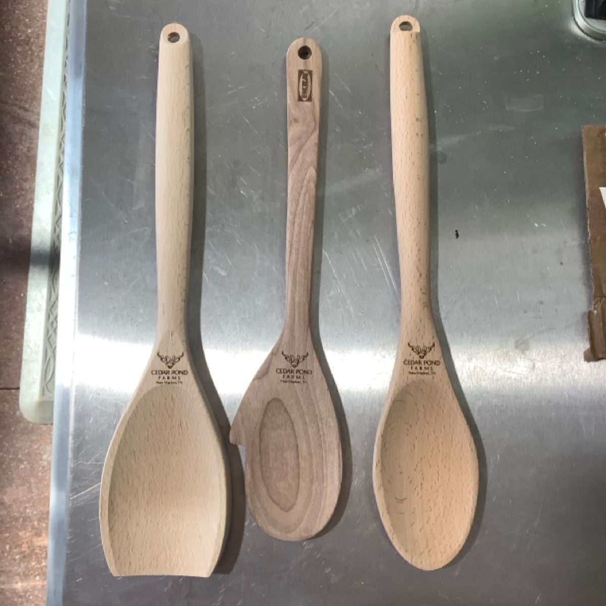 Wood Spoons — Mitten Shaped Spoon at the Cedar Pond Farms gift shop — our fluffy Highland cow farm just outside the Smoky Mountains.