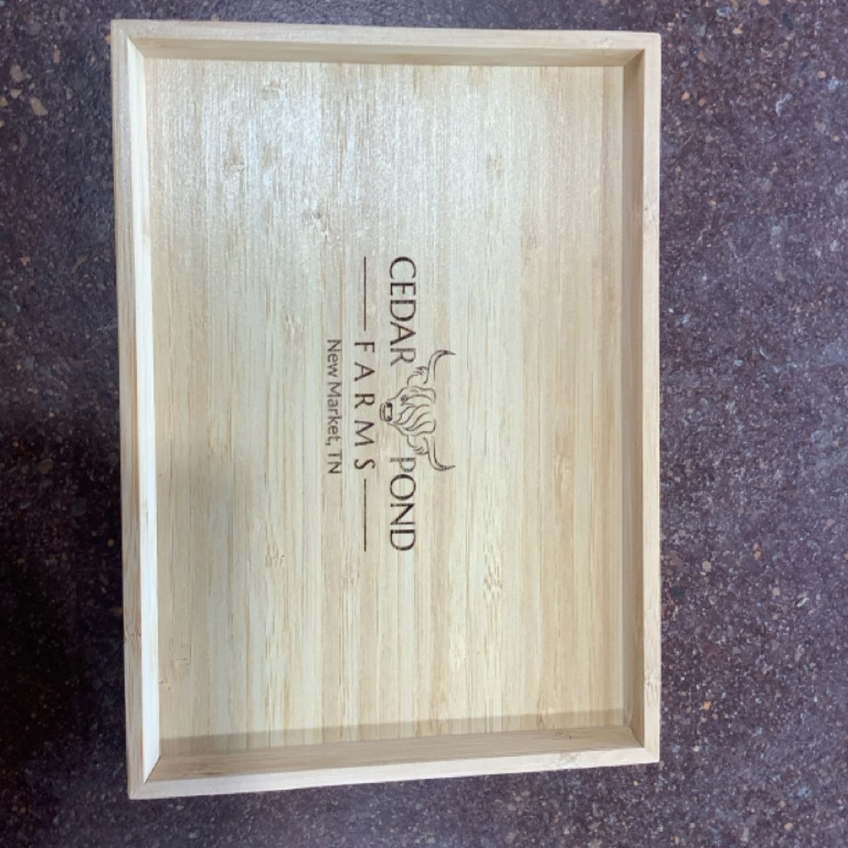 Bamboo Tray at the Cedar Pond Farms gift shop — our fluffy Highland cow farm just outside the Smoky Mountains.