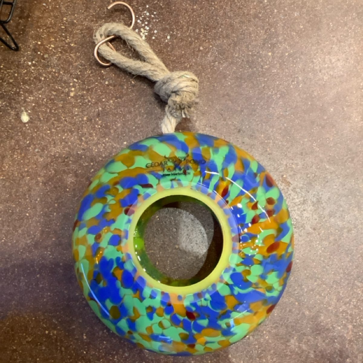 Glass Bird Feeder at the Cedar Pond Farms gift shop — our fluffy Highland cow farm just outside the Smoky Mountains.