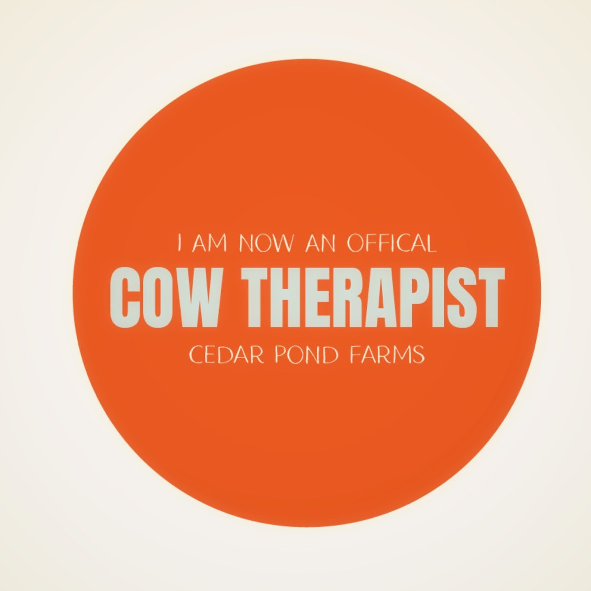 Cow Therapist from the SNICKERS shelf at the Cedar Pond Farms gift shop — our fluffy Highland cow farm just outside the Smoky Mountains.