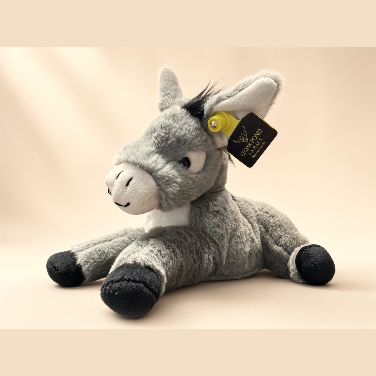 Living Nature Donkey Plush Stuffed Animal Toy from the STUFFIES shelf at the Cedar Pond Farms gift shop — our fluffy Highland cow farm just outside the Smoky Mountains.