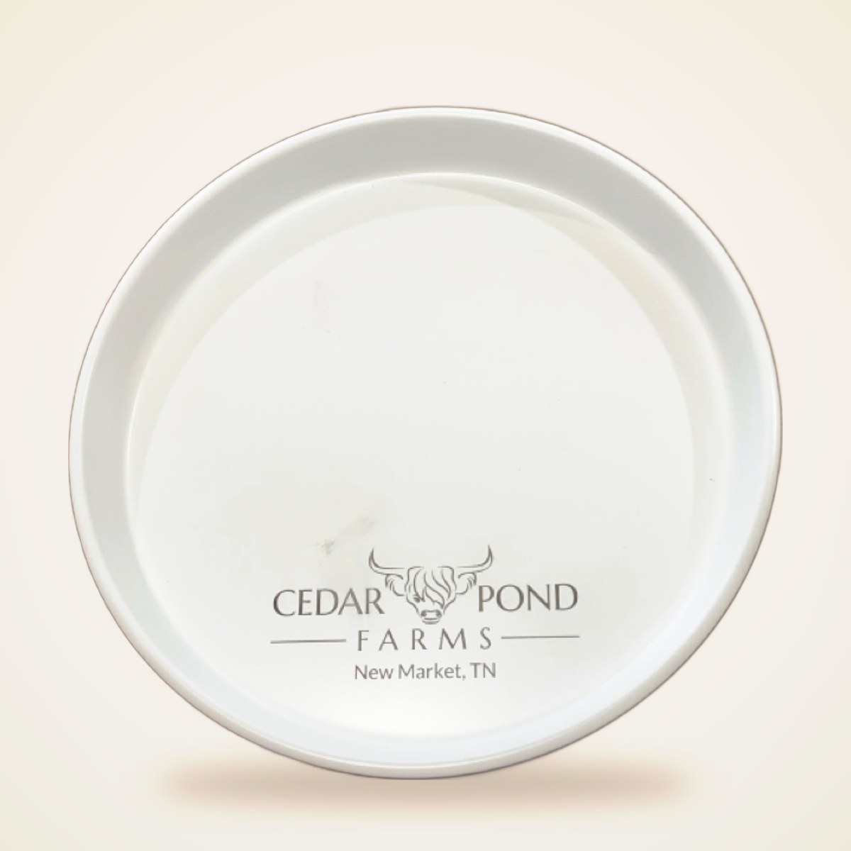 Metal Lazy Susan from the HOME & BATH shelf at the Cedar Pond Farms gift shop — our fluffy Highland cow farm just outside the Smoky Mountains.