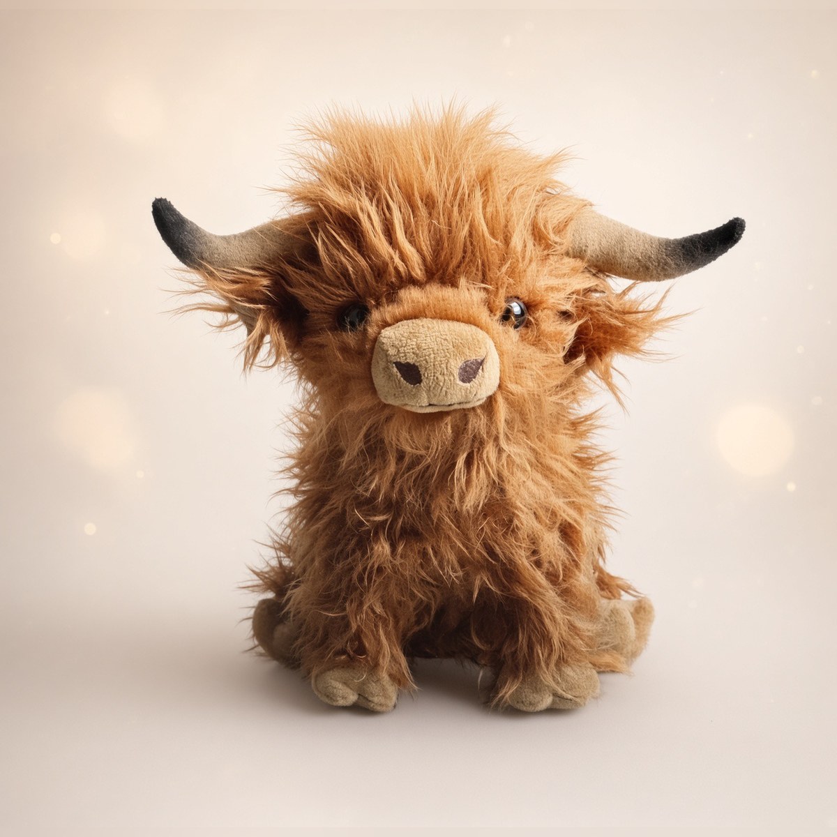 MEDIUM COW — Chestnut Brown Cow from the STUFFIES shelf at the Cedar Pond Farms gift shop — our fluffy Highland cow farm just outside the Smoky Mountains.