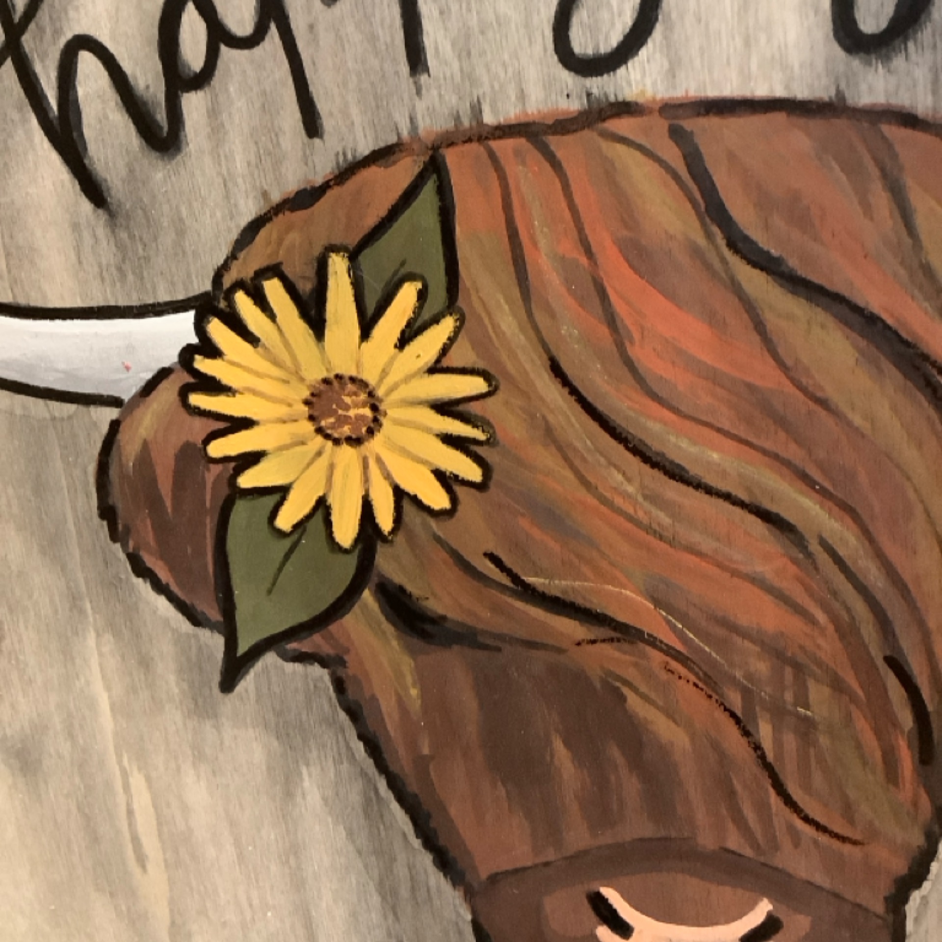 Highland Cow Wood Sign at the Cedar Pond Farms gift shop — our fluffy Highland cow farm just outside the Smoky Mountains.