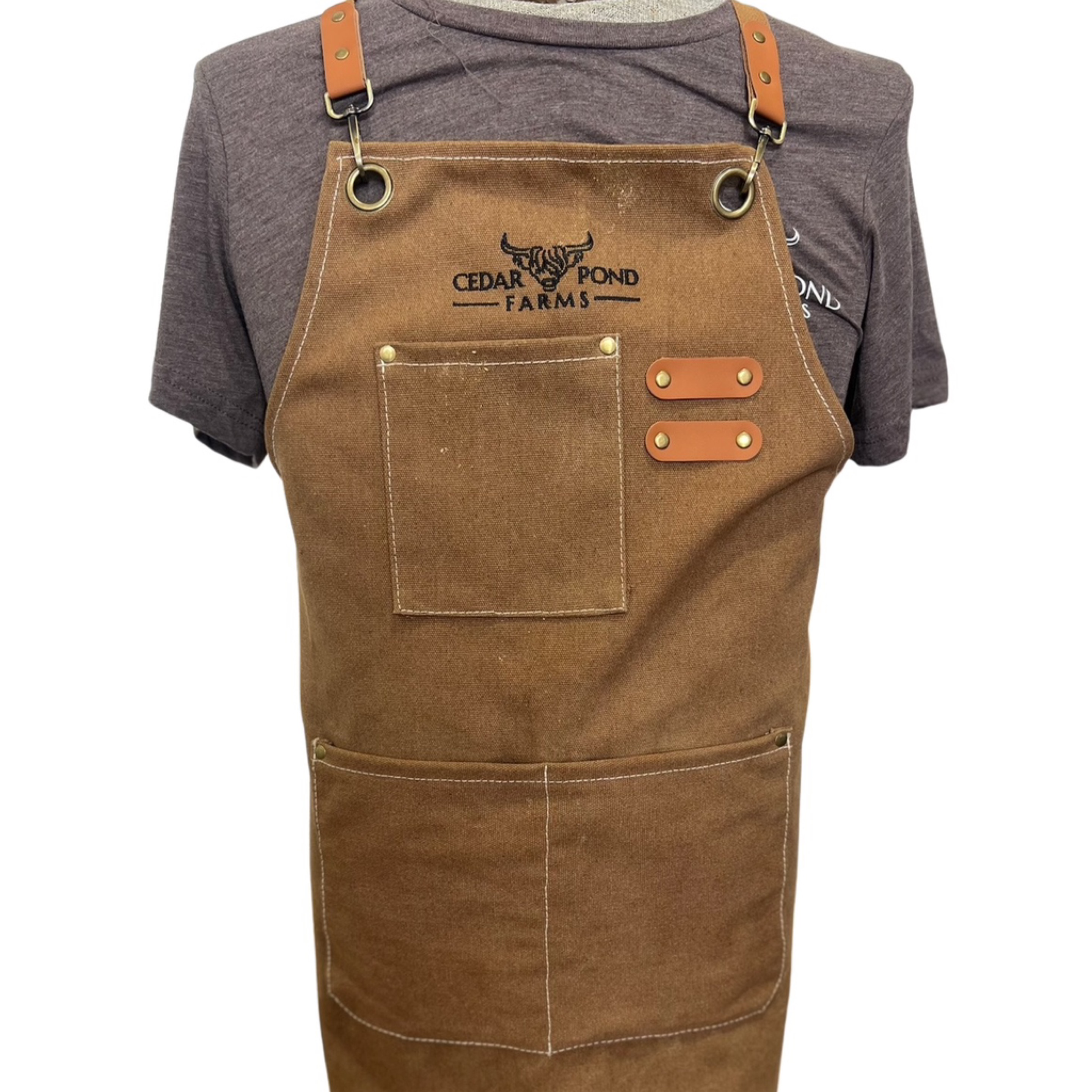 Cedar Pond Farms Apron, sold at the Cedar Pond Farms farm store in New Market, Tennessee.