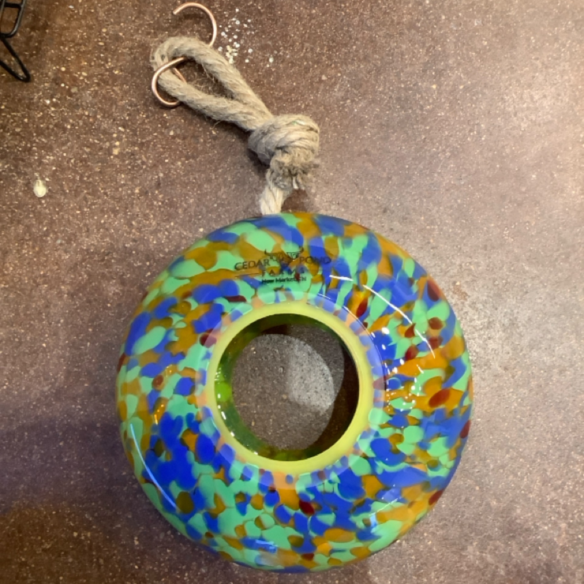 Glass Bird Feeder at the Cedar Pond Farms gift shop — our fluffy Highland cow farm just outside the Smoky Mountains.