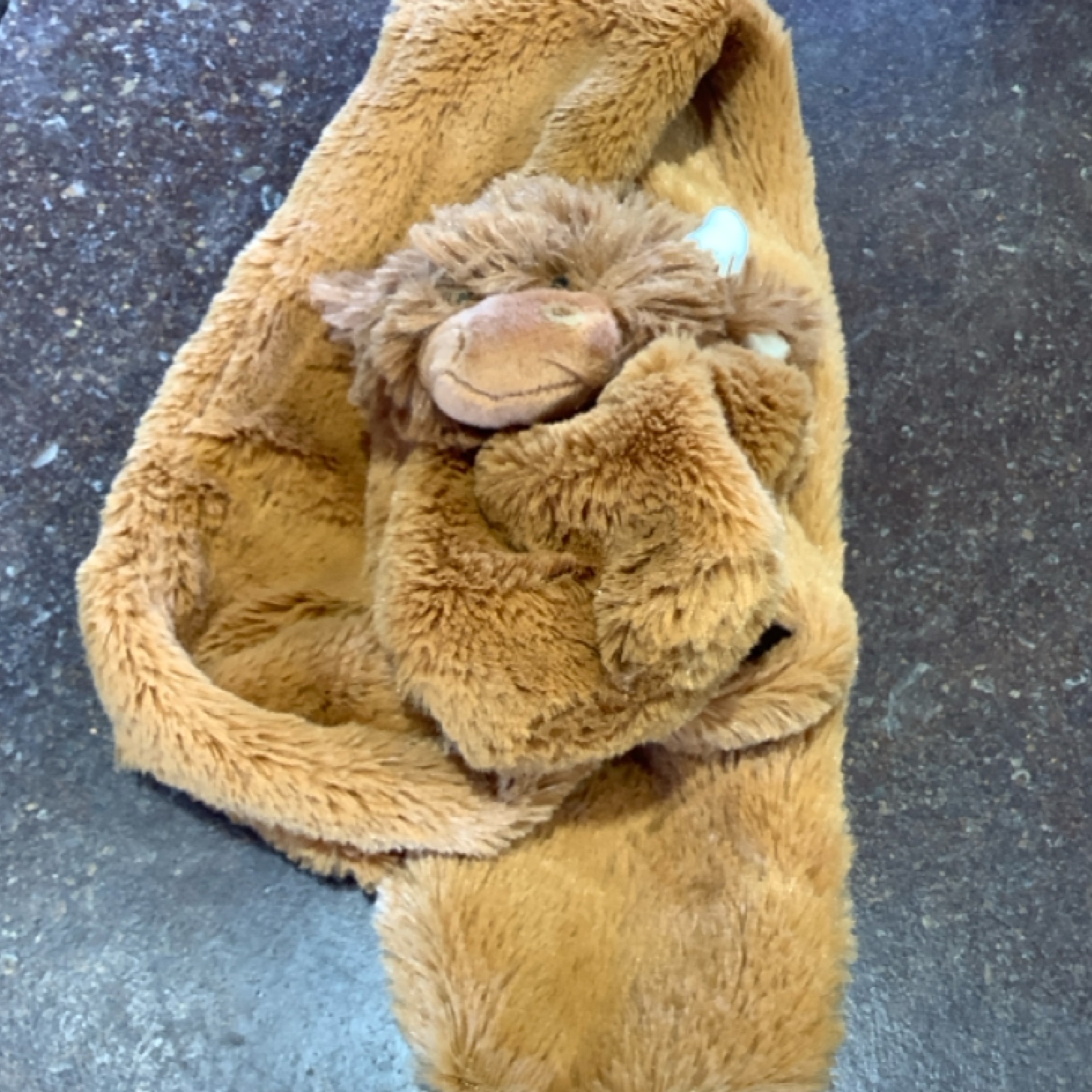 SCARF from the STUFFIES shelf at the Cedar Pond Farms gift shop — our fluffy Highland cow farm just outside the Smoky Mountains.