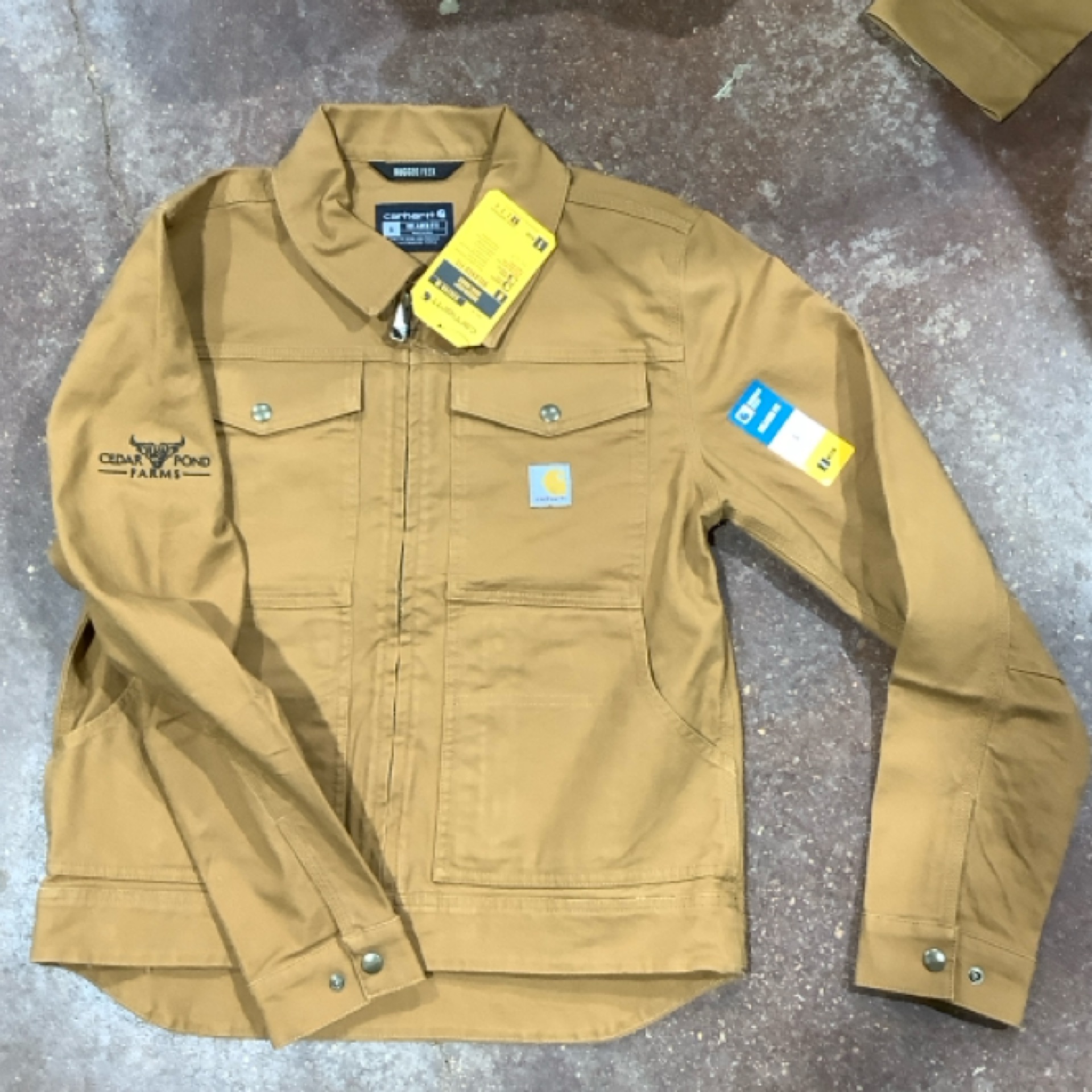 Model 0J5748-M Carhartt Jacket, sold at the Cedar Pond Farms farm store in New Market, Tennessee.
