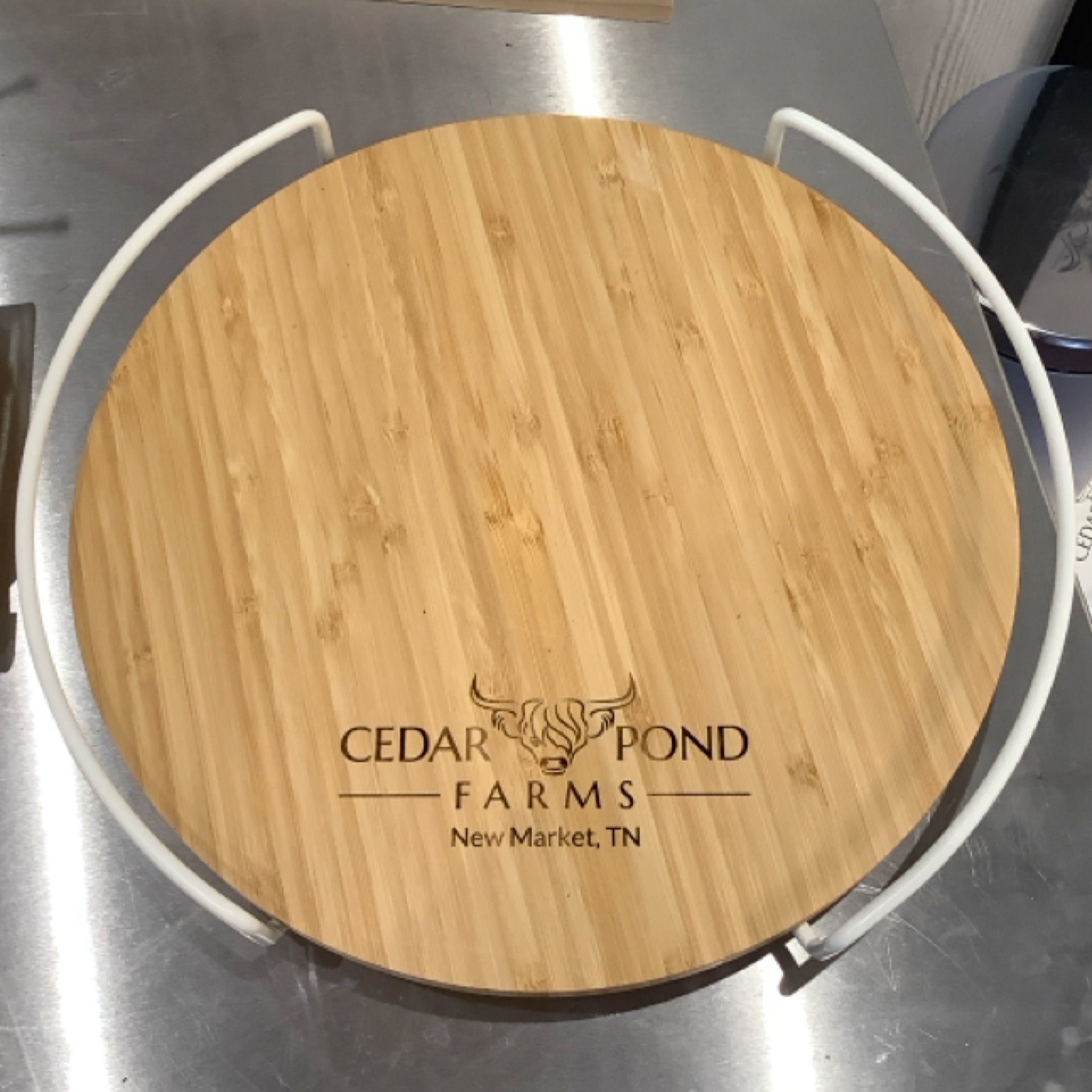 Lazy Susan at the Cedar Pond Farms gift shop — our fluffy Highland cow farm just outside the Smoky Mountains.