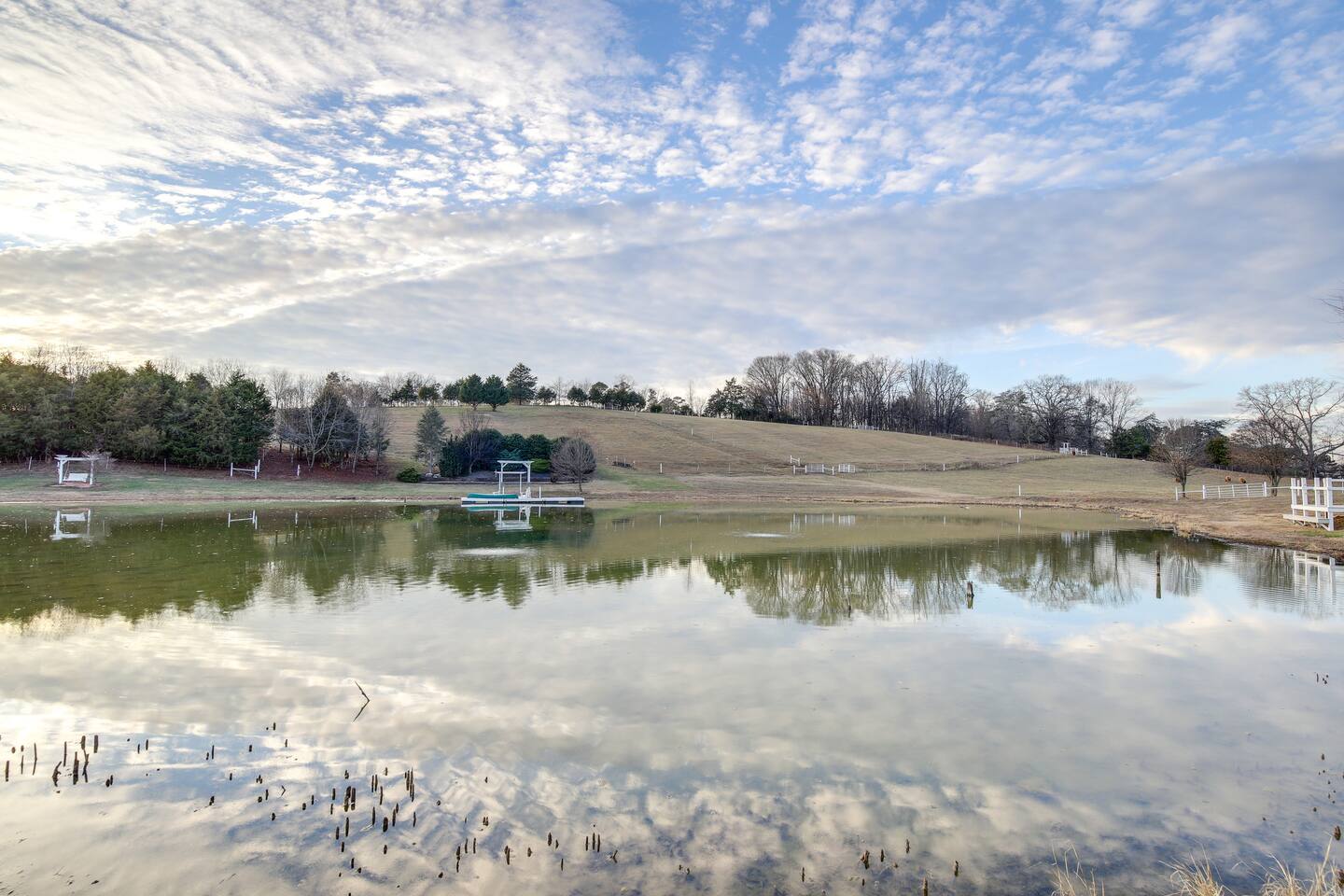 Barndo 2A · South one-bedroom at Cedar Pond Farms in Jefferson City — a one-bedroom barndominium suite on a working farm with Scottish Highland cattle.