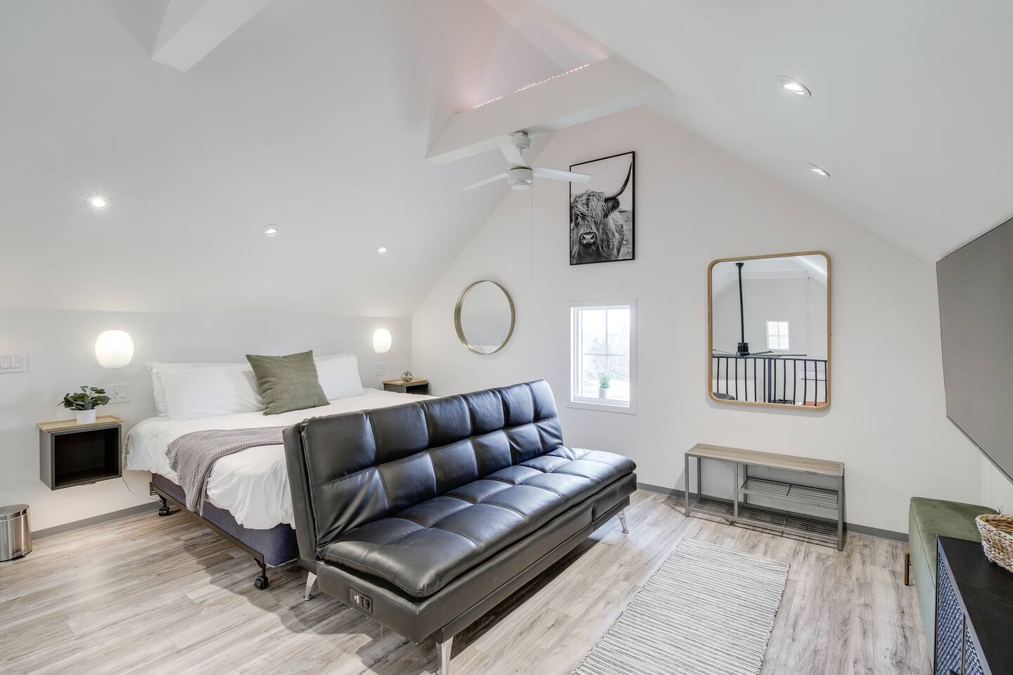 Barndo 2B · Three-bedroom house at Cedar Pond Farms in Jefferson City — a three-bedroom barndominium on a working farm with Scottish Highland cattle.