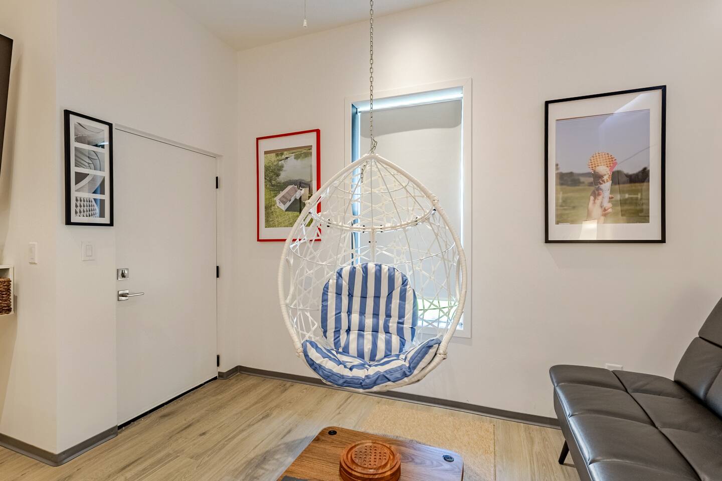 Inside Barndo 3A · North one-bedroom, a one-bedroom barndominium suite at Cedar Pond Farms — our fluffy Highland cow farm just outside the Smoky Mountains.